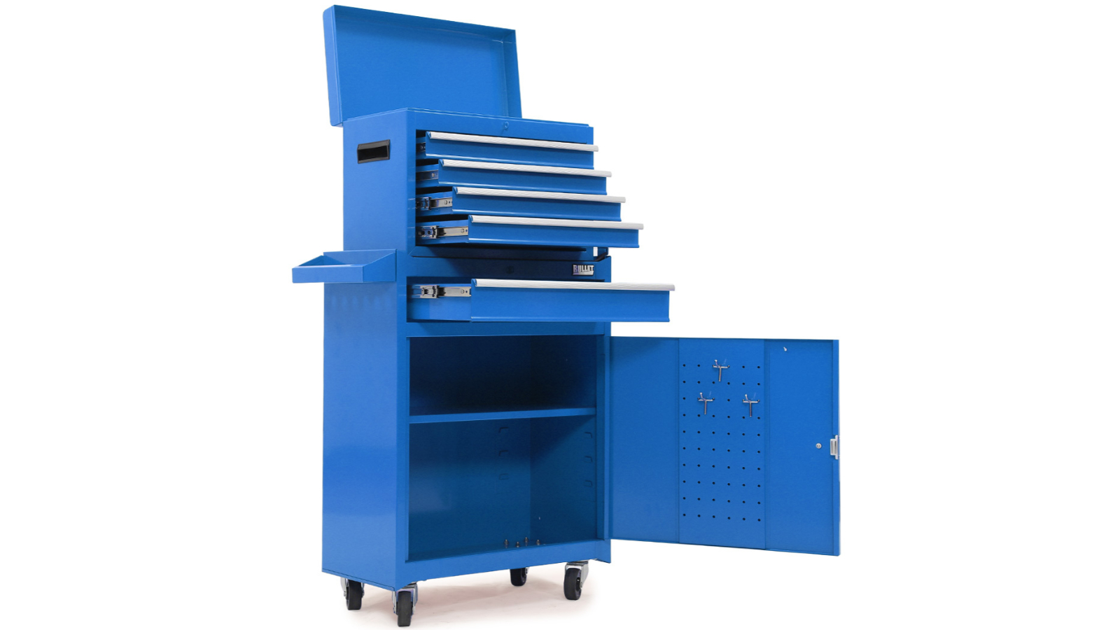 Bullet Pro 5 Drawer Toolbox Cabinet with 1 Door Set - Blue