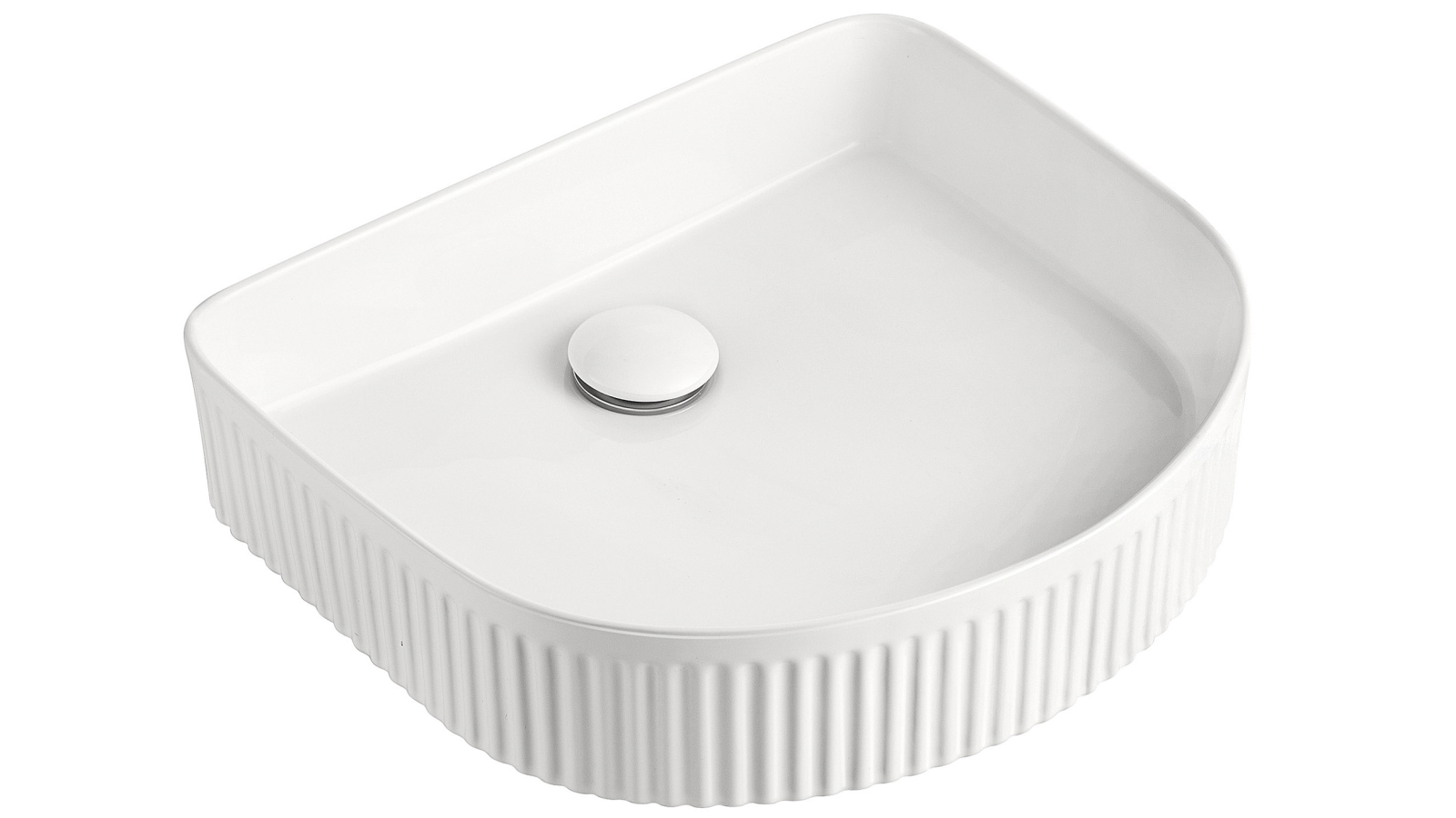 ADP Arch Fluted Above Counter Basin - Gloss White