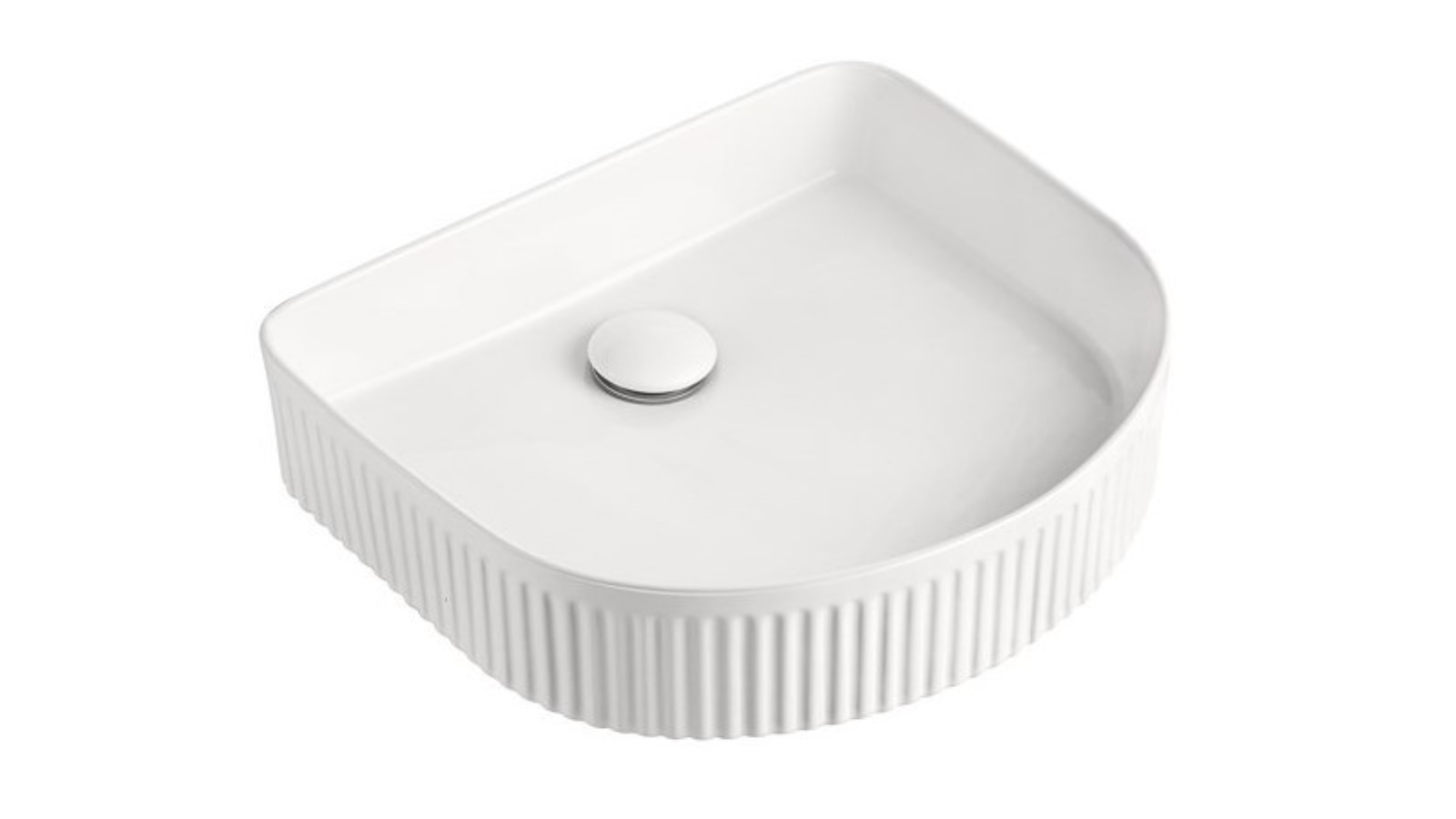 ADP Arch Fluted Above Counter Basin - Matte White 