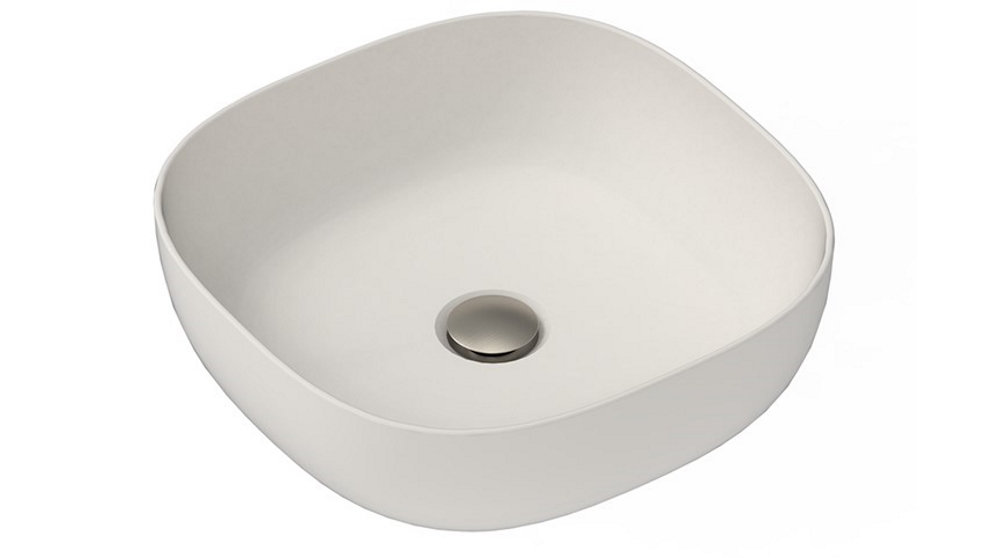 ADP Glam Square Above Counter Basin - Matte Pearl
