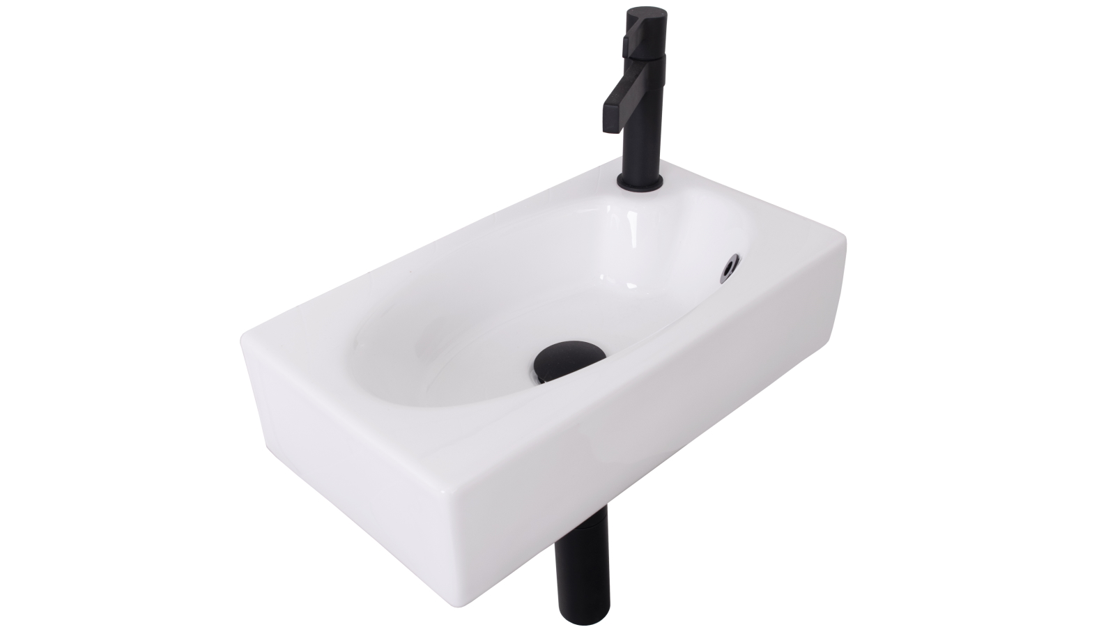 ADP Humphrey Wall Hung Basin with 1 Tap Hole - Gloss White