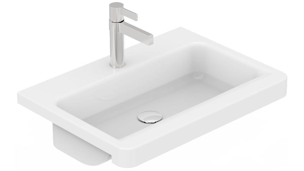 ADP Lino Semi Recessed Basin - Gloss White