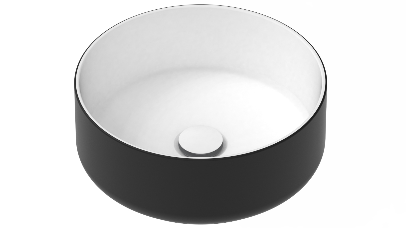 ADP Margot Above Counter Basin - Matte Black/Matte White