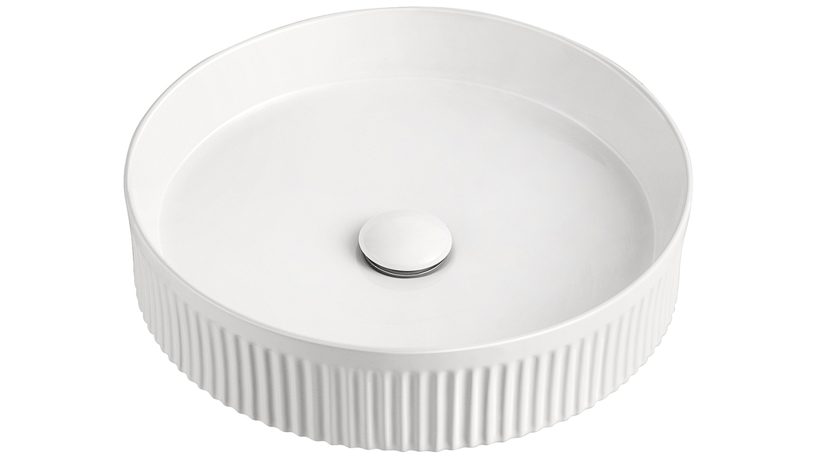 ADP Round Fluted Above Counter Basin - Gloss White