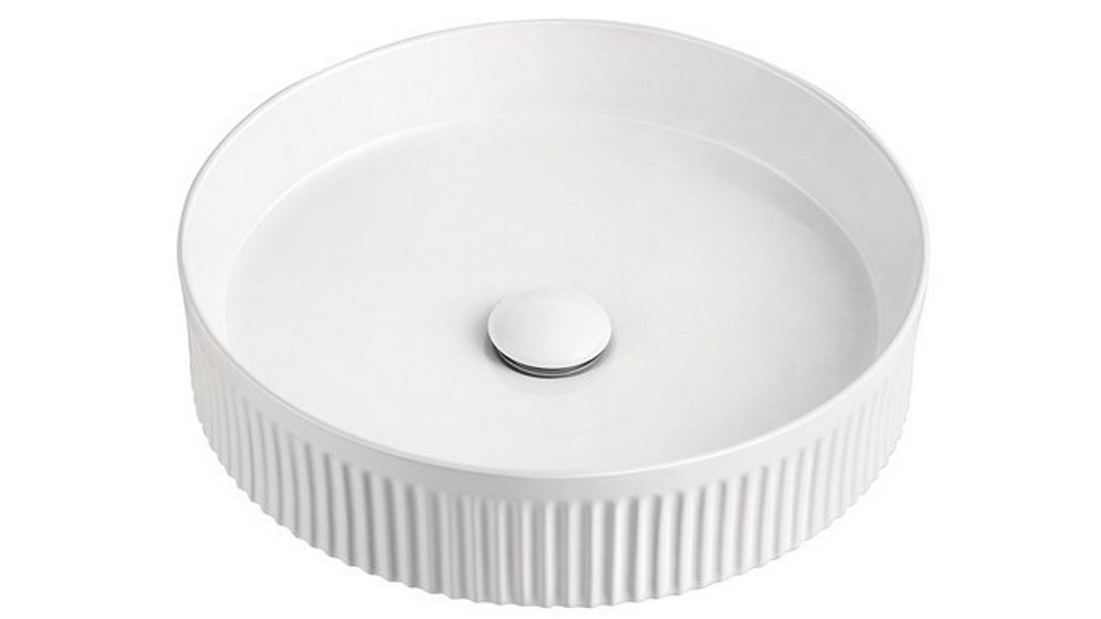 ADP Round Fluted Above Counter Basin - Matte White