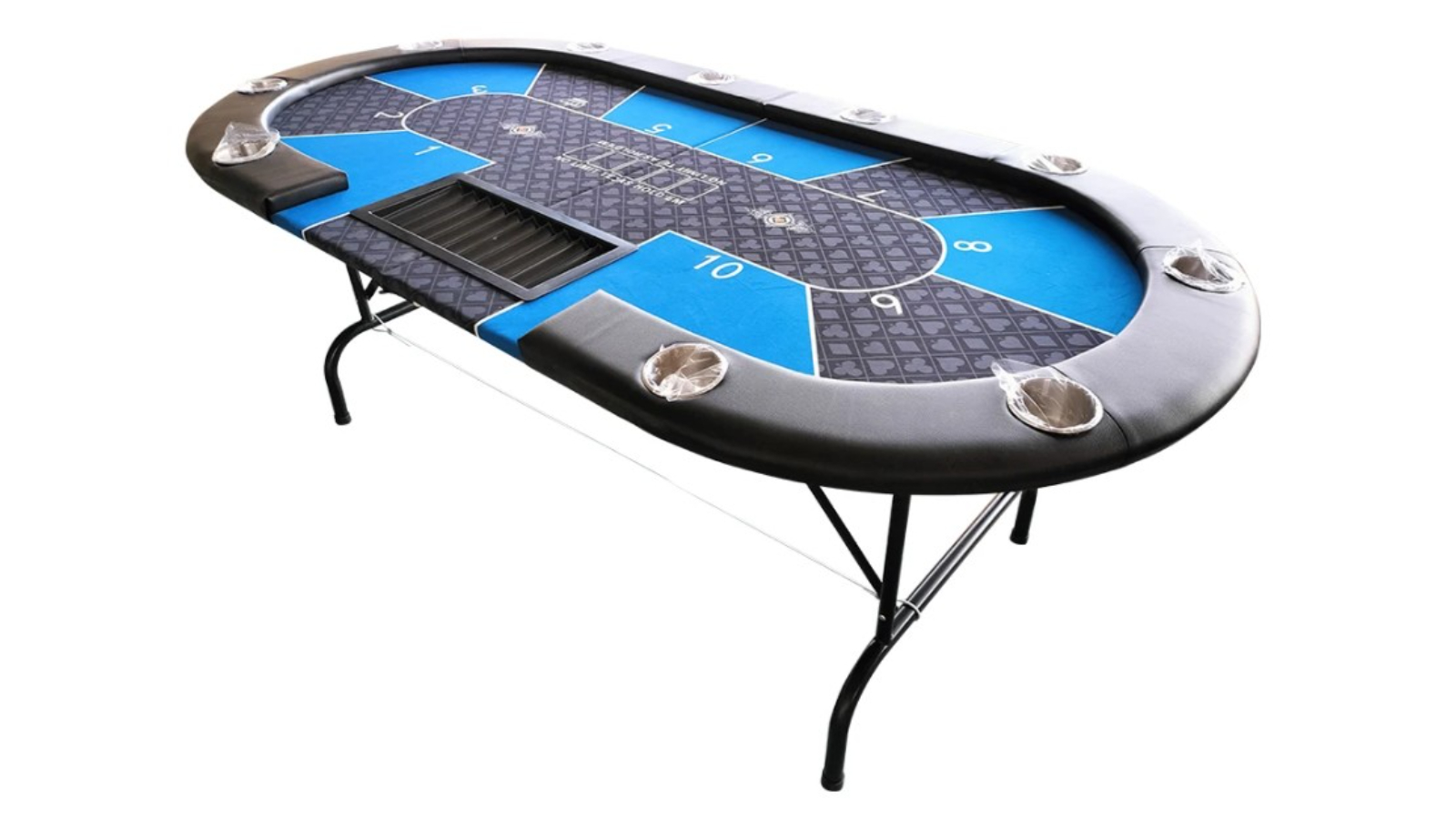 TopOne Sports Foldable Blackjack Texas Poker Table - Blue