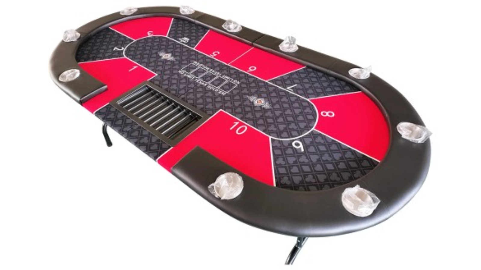 TopOne Sports Foldable Blackjack Texas Poker Table - Red