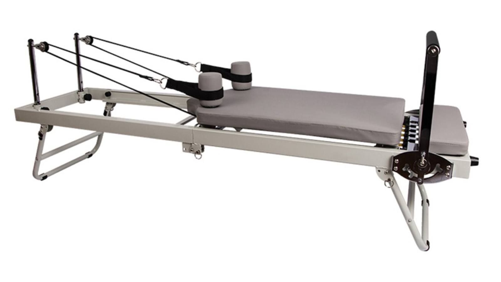 TopOne Sports Foldable Steel Frame Pilates Reformer Machine - Beige
