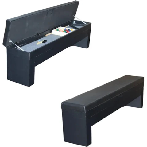 TopOne Sports Set of 2 Durable Steel Frame Storage Bench - Black