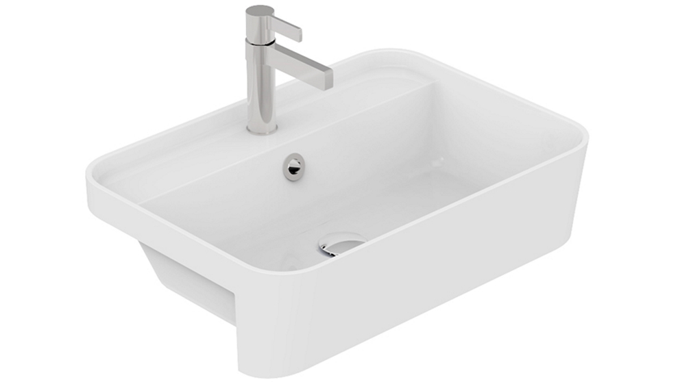 ADP Miya 550 Semi Recessed Basin - Matte White
