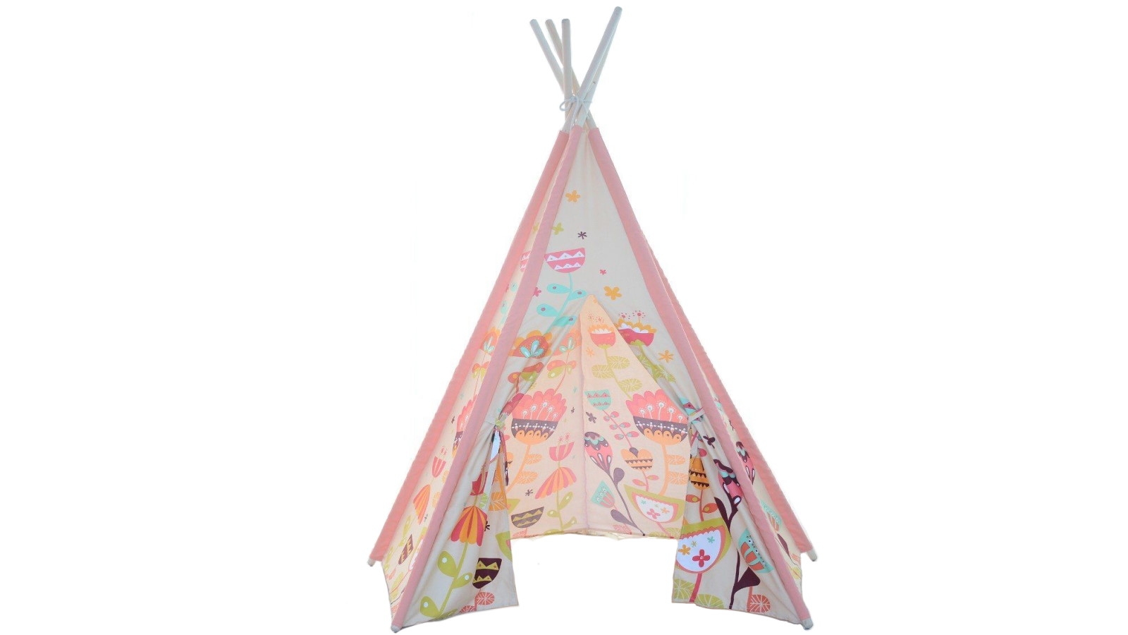 All 4 Kids Pink Large Blooming Nora Kids Teepee Tent