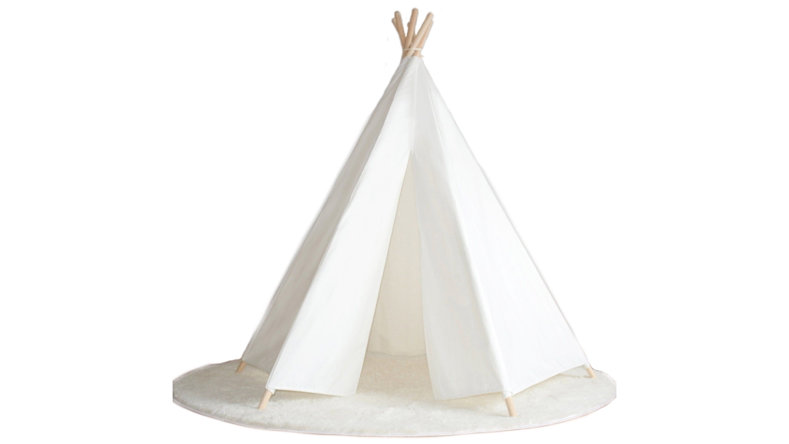 All 4 Kids Lily White Cotton Canvas Kids Hexagonal Teepee Tent