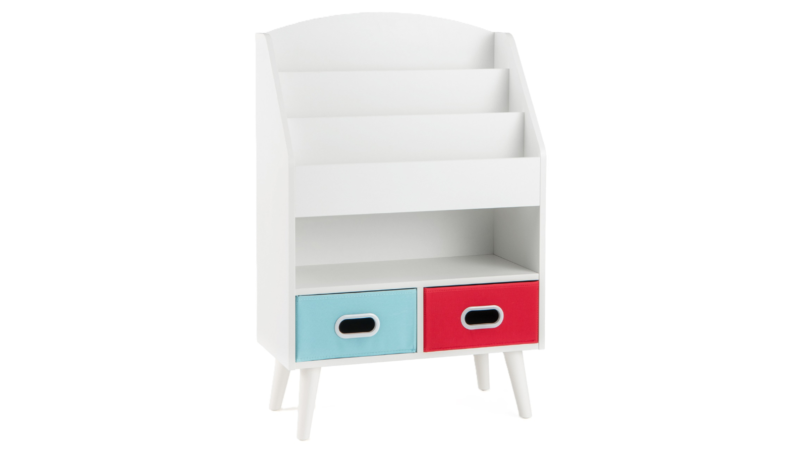 Costway 3-Tier Book Display Rack with 2 Fabric Drawer