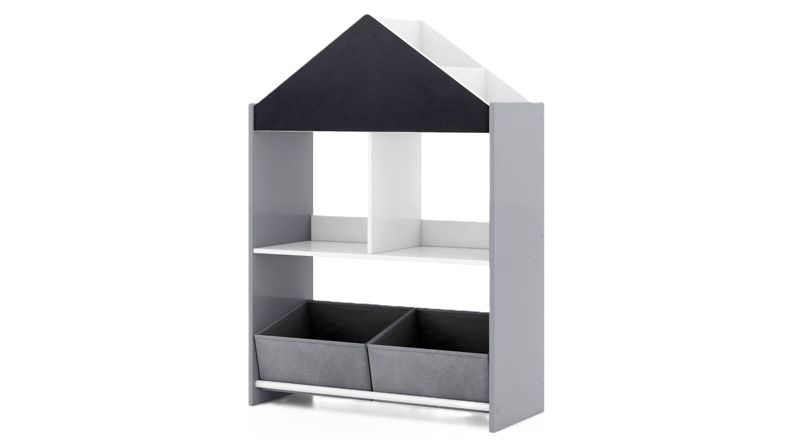 Costway Playhouse Bookcase with Whiteboard - Grey
