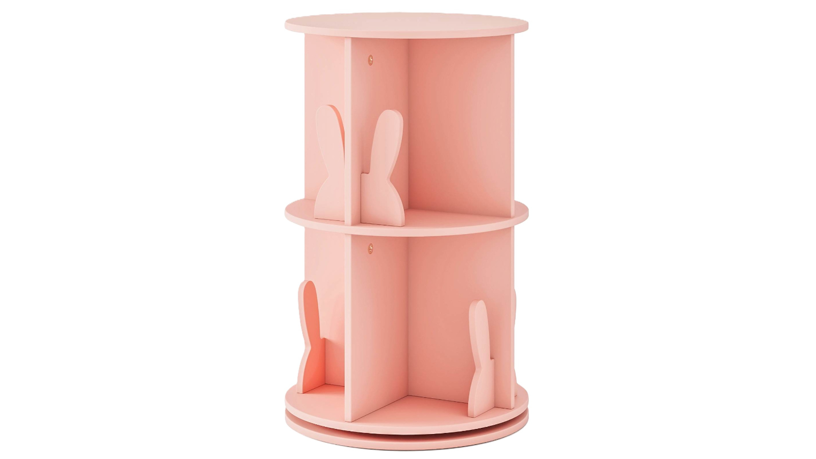 Costway 2-Tier Rotating Bookshelf with Bunny Bookend