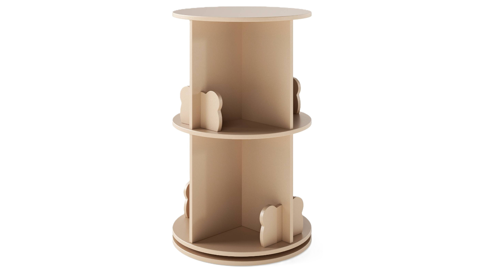 Costway 2-Tier Rotating Bookshelf with Bear Bookend