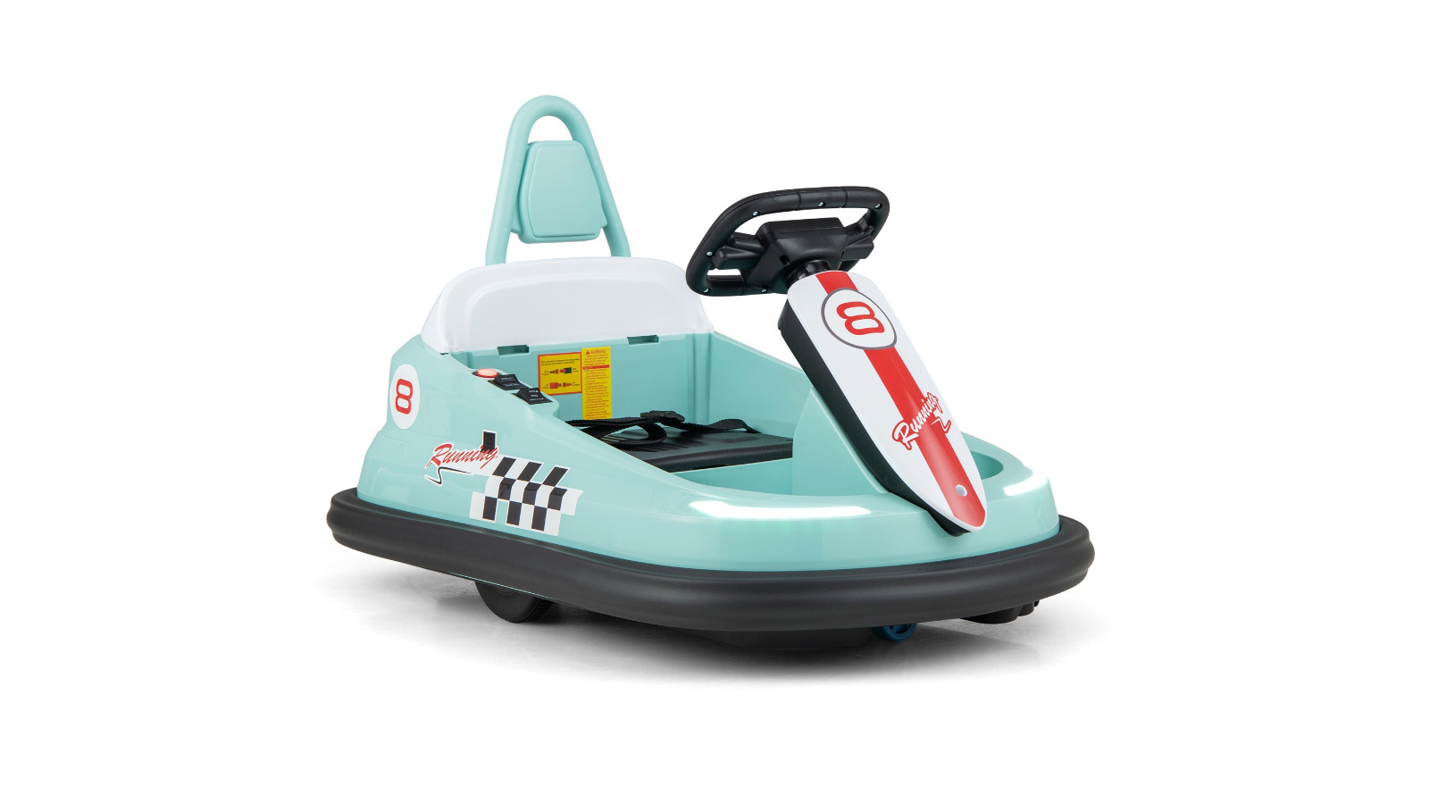 Costway 6V Dual Motor Electric Bumper Ride-On Car Toy with USB and Music Gift - Green