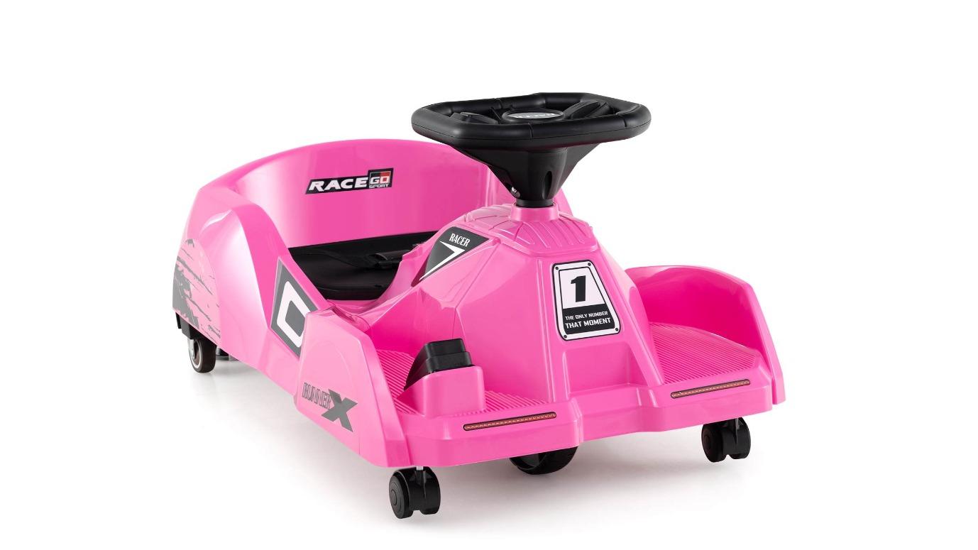 Costway 12V Electric Ride-On Remote Cleaning Go Kart with Detachable Mop - Pink