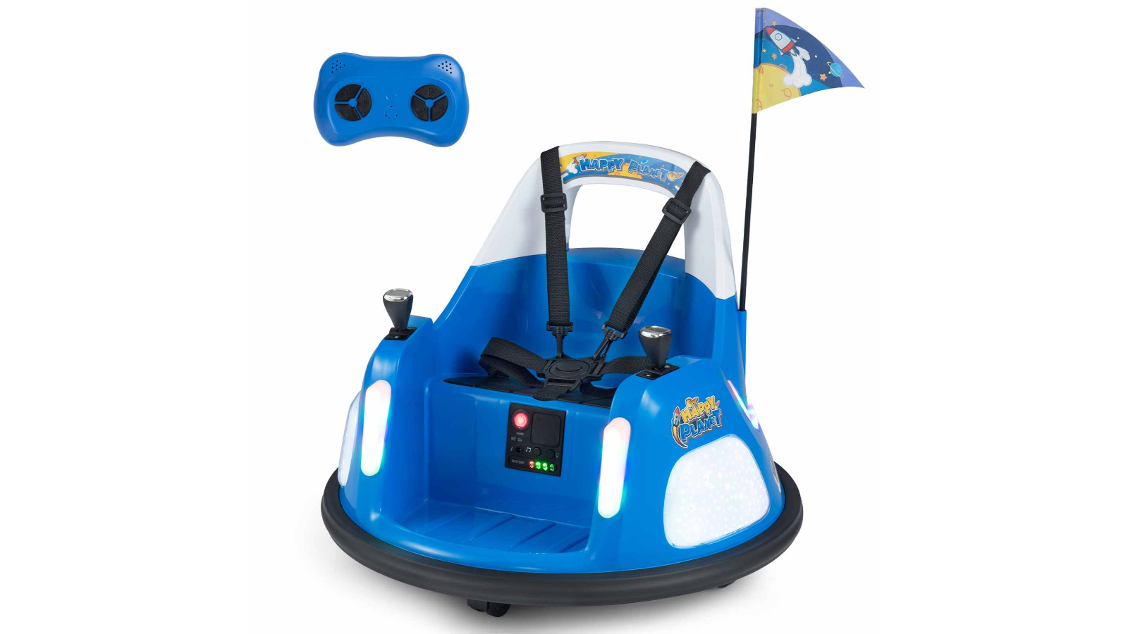 Costway 12V Electric Bumper Ride-On Car Toy with 5-Mode Music - Blue