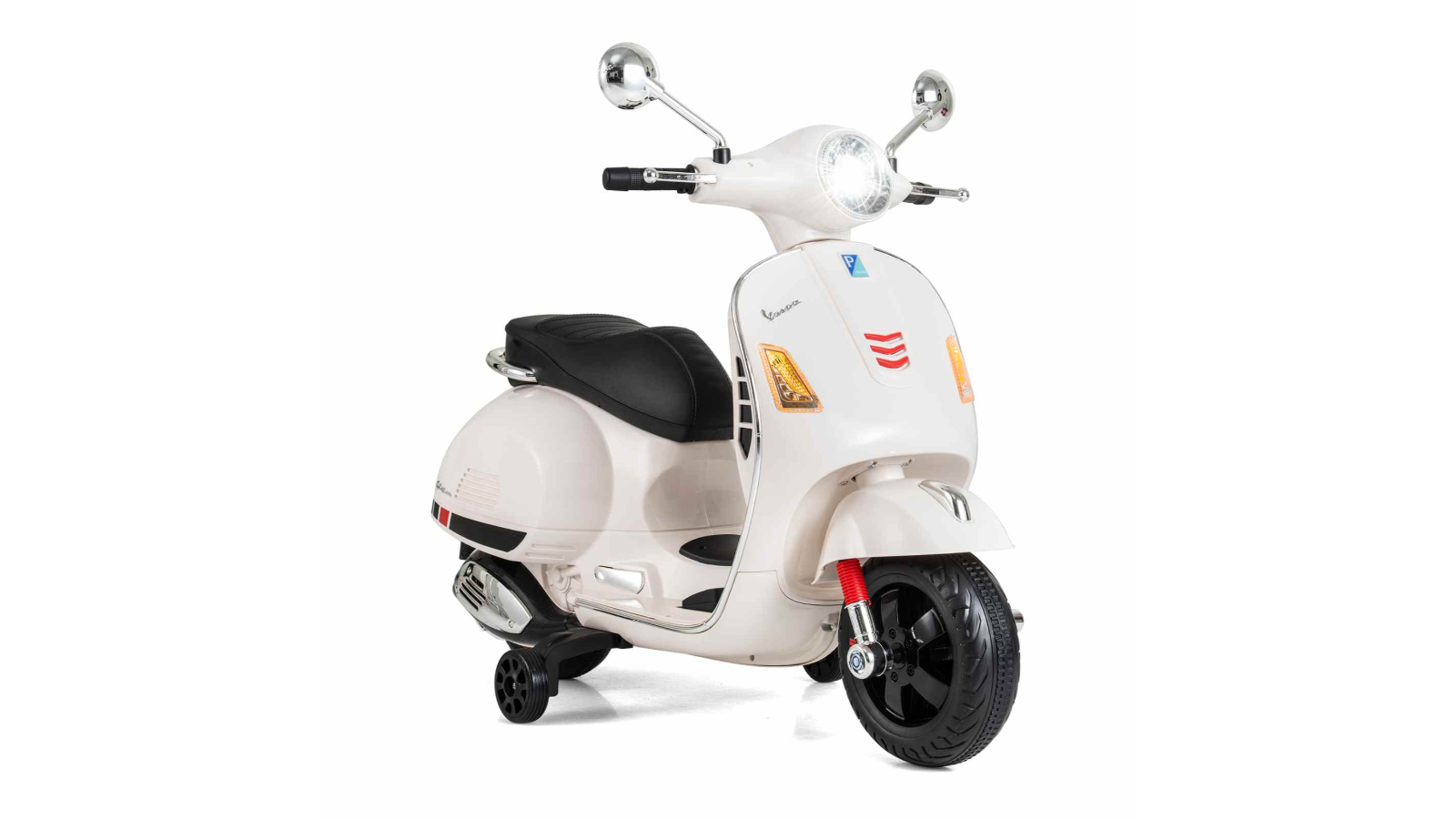 Costway 12V Licensed Vespa Ride-On Motorcycle with Training Wheel