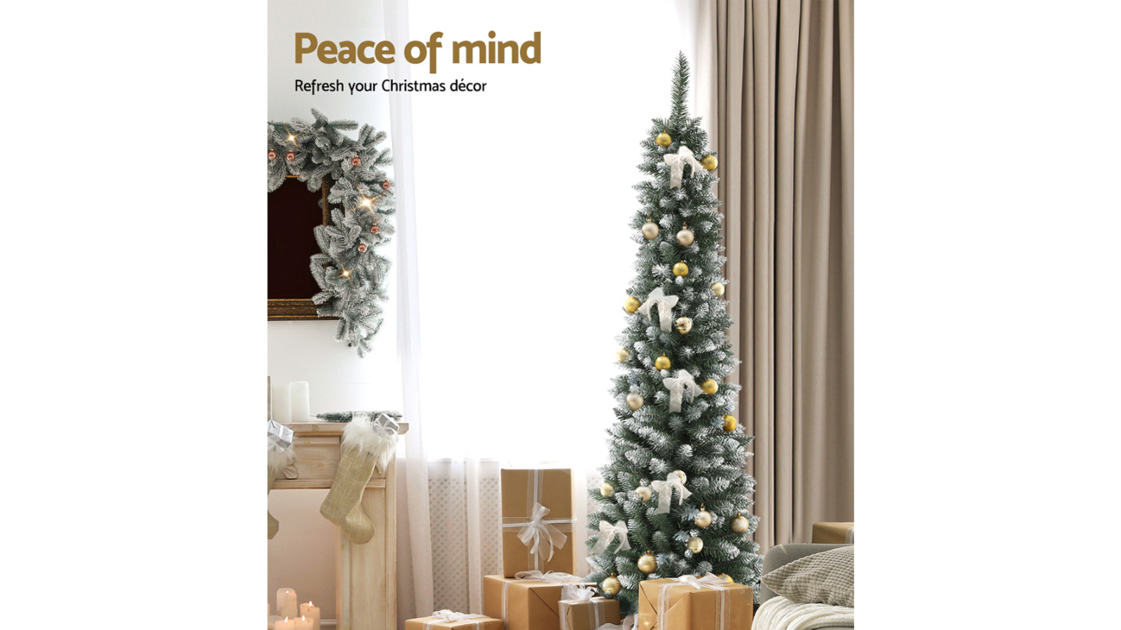 Jingle Jollys 1.8m / 6ft Christmas Tree With Snow 300 Tips Xmas Decoration