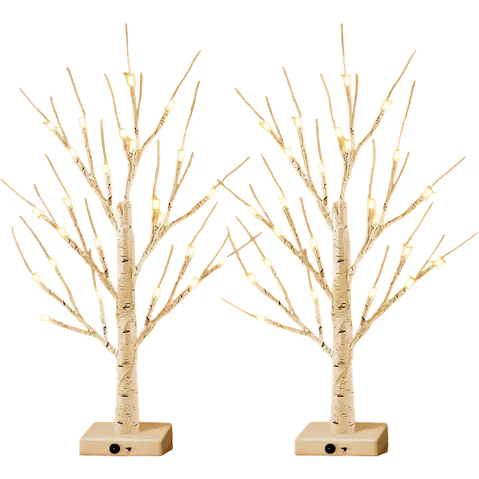 TM Warm White Lighted Birch Tree Christmas Light - 60.96cm