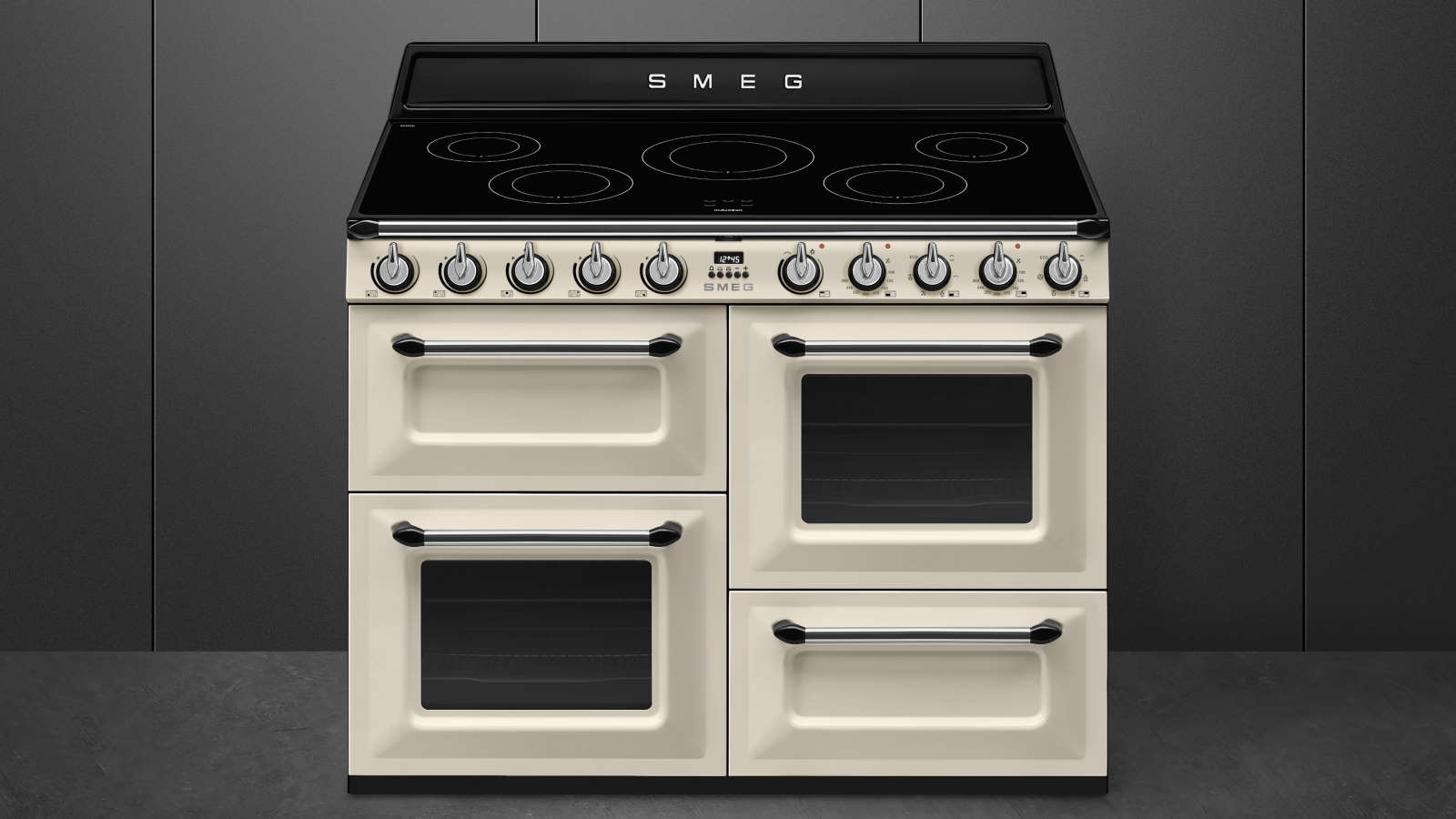 Smeg 1100mm Victoria Induction Freestanding Cooker Panna (Cream) Harvey Norman