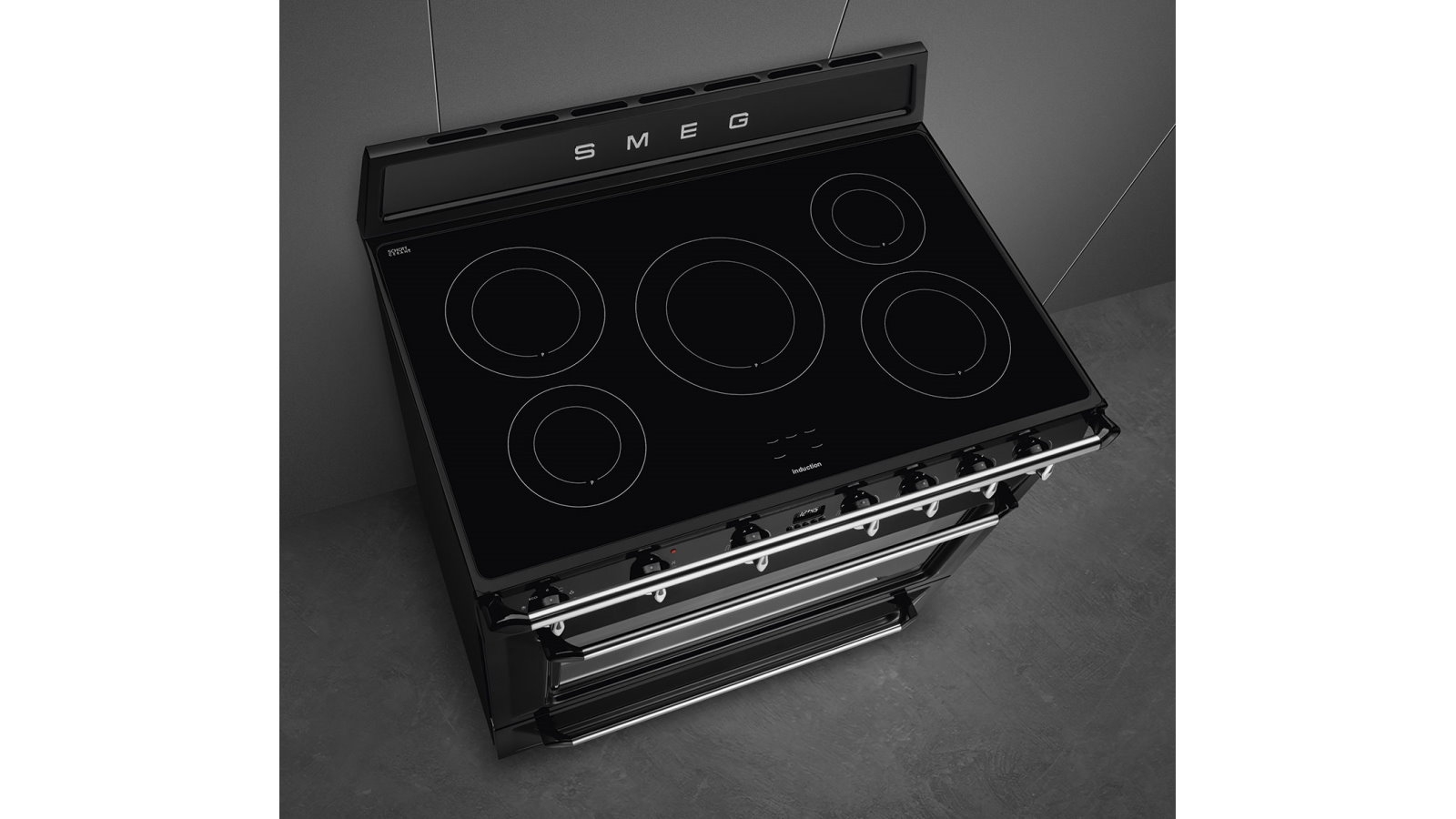 Smeg 900mm Victoria Induction Freestanding Cooker Black Harvey Norman