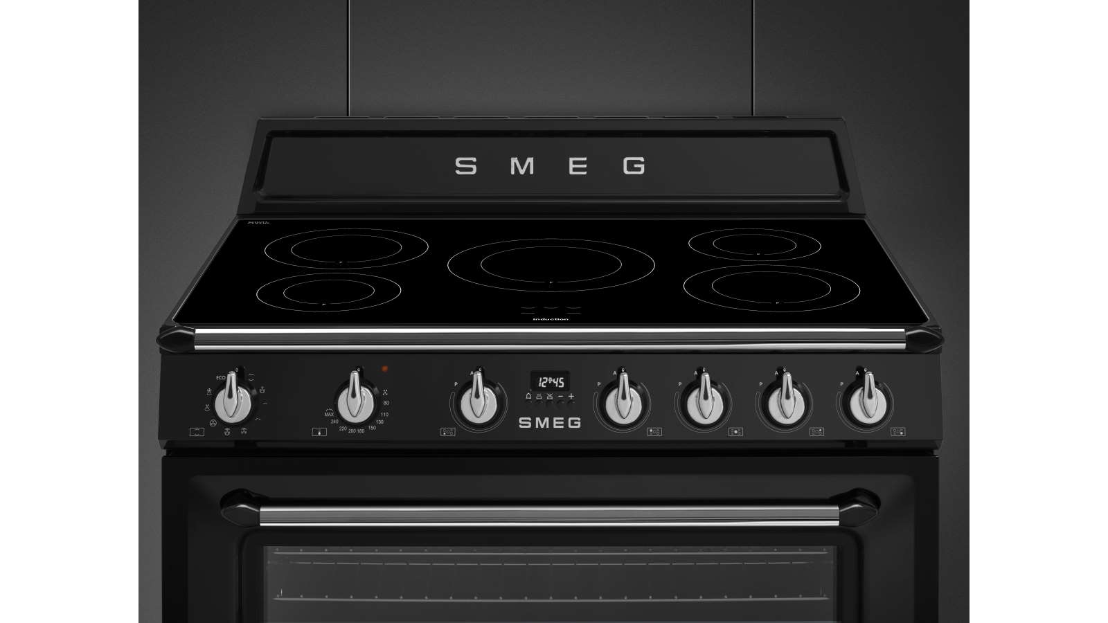 Smeg 900mm Victoria Induction Freestanding Cooker Black Harvey Norman