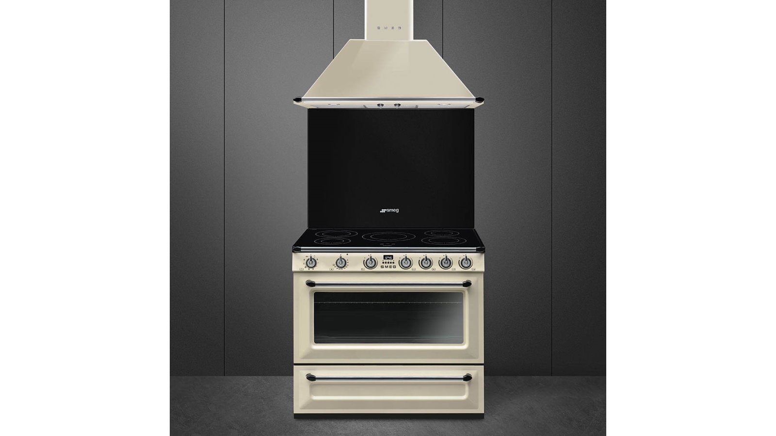 Smeg 900mm Victoria Induction Freestanding Cooker Panna (Cream) Harvey Norman