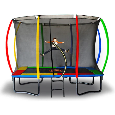 Kahuna 8ft x 11ft Outdoor Rectangular Rainbow Trampoline