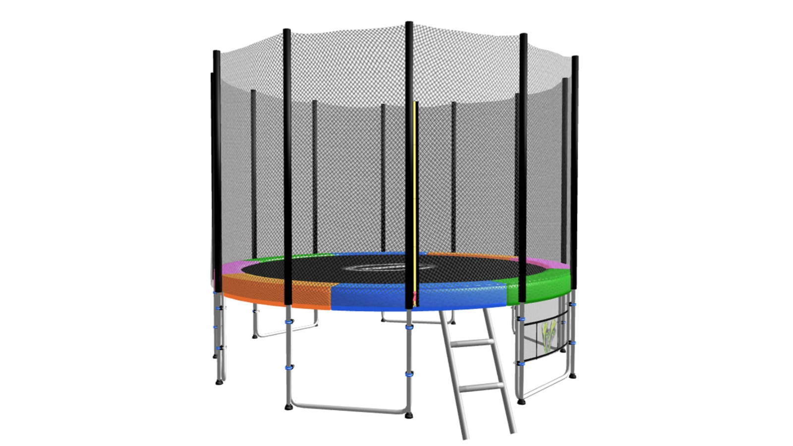 Kahuna 10ft Blizzard Trampoline with Net - Rainbow