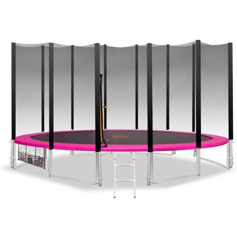 Kahuna 14ft Blizzard Trampoline with Net - Pink