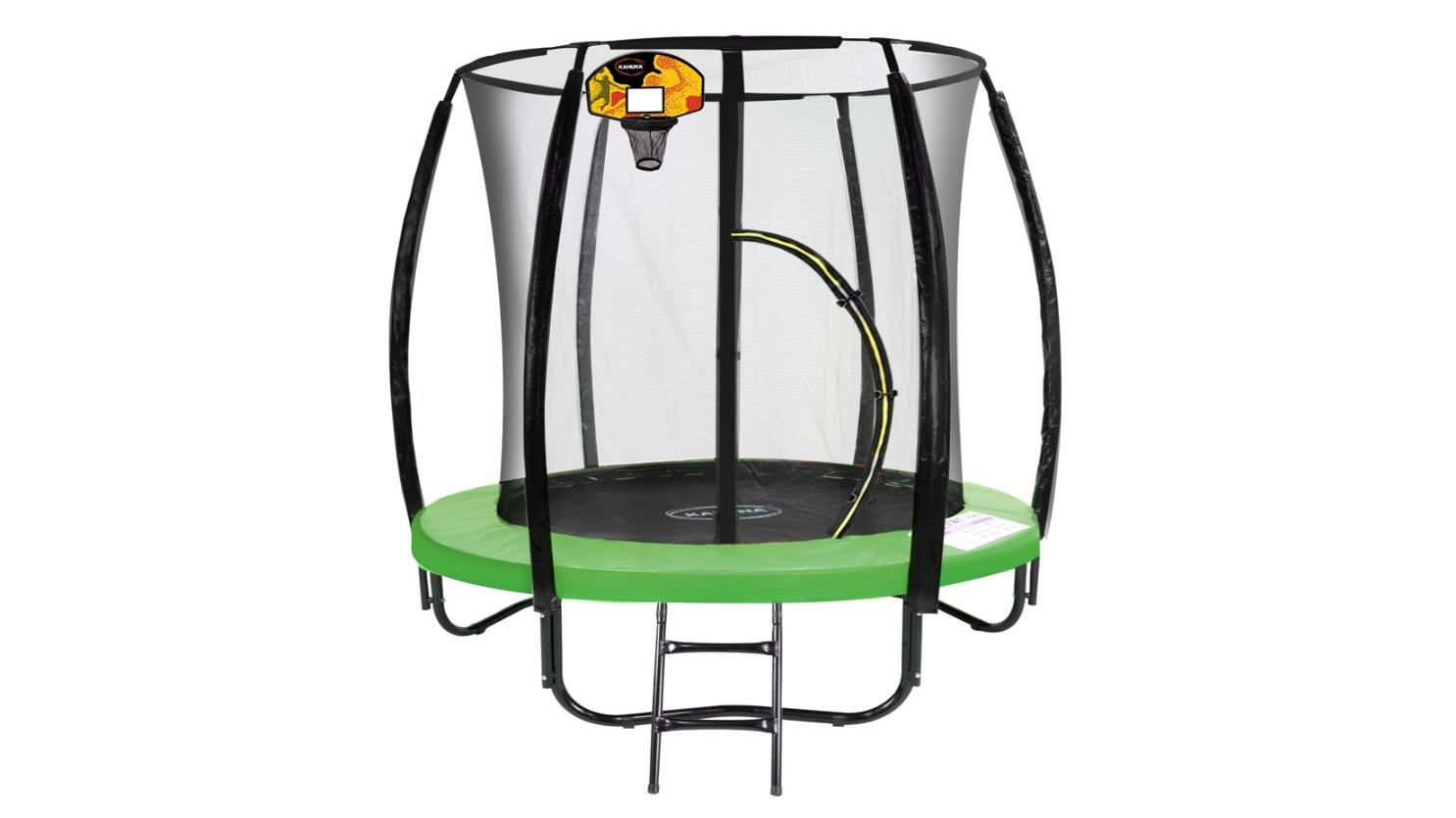 Kahuna 6ft Classic Trampoline with Basketball Set - Green