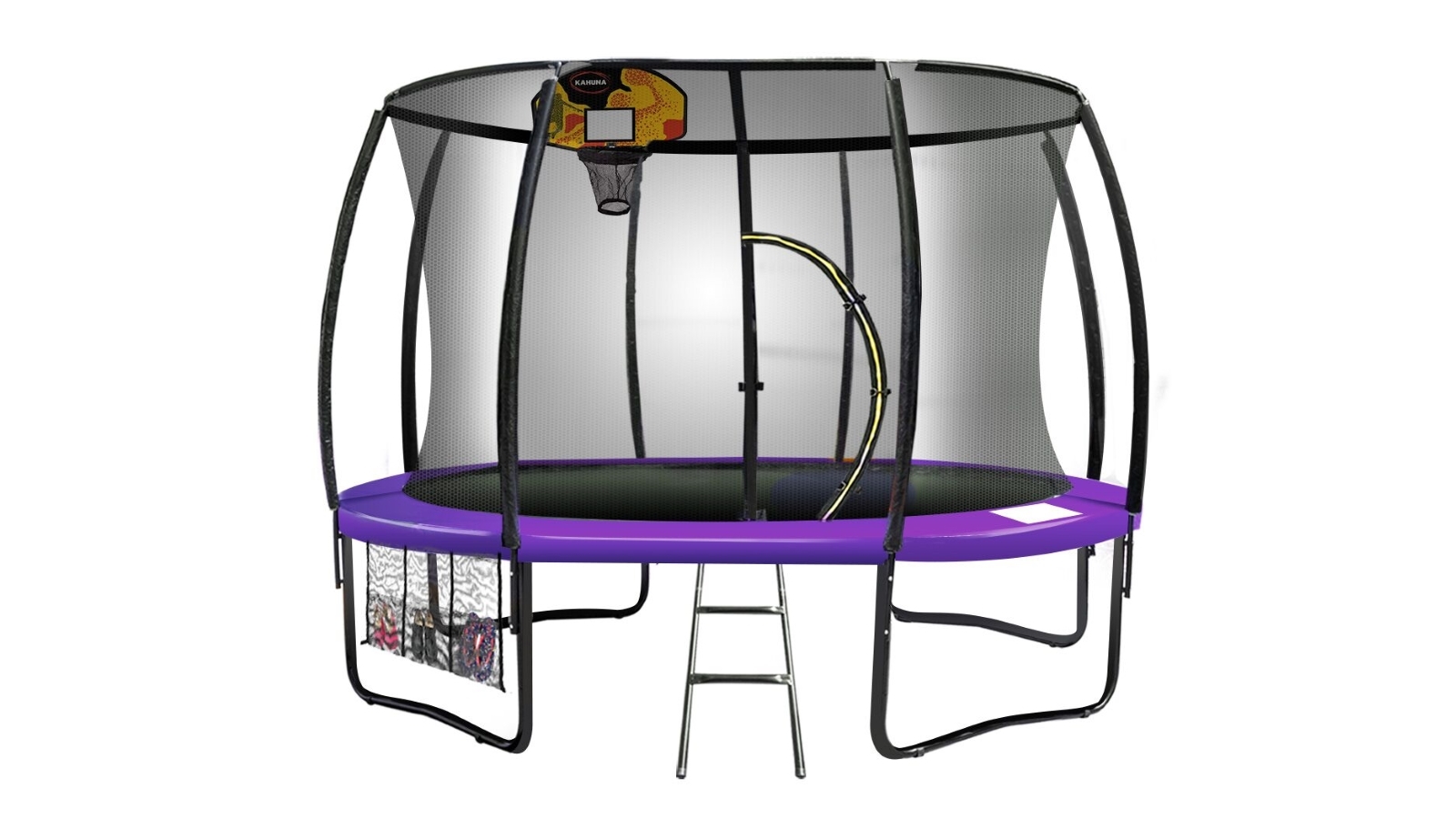 Kahuna 8ft Trampoline with Basketball Set - Purple