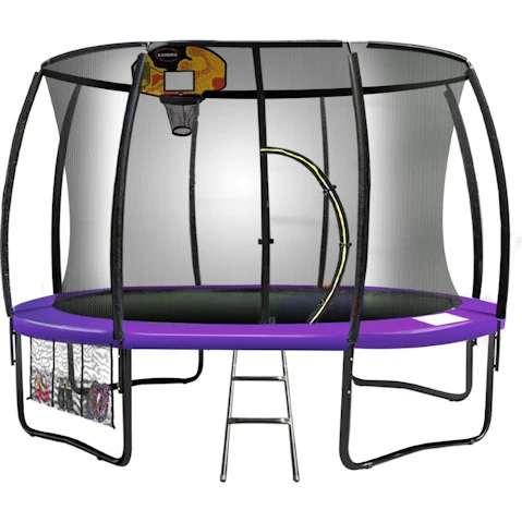 Kahuna 8ft Trampoline with Basketball Set - Purple