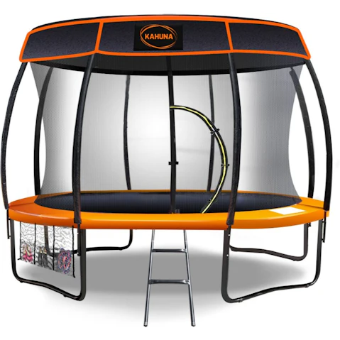 Kahuna 12ft Trampoline with Roof - Orange