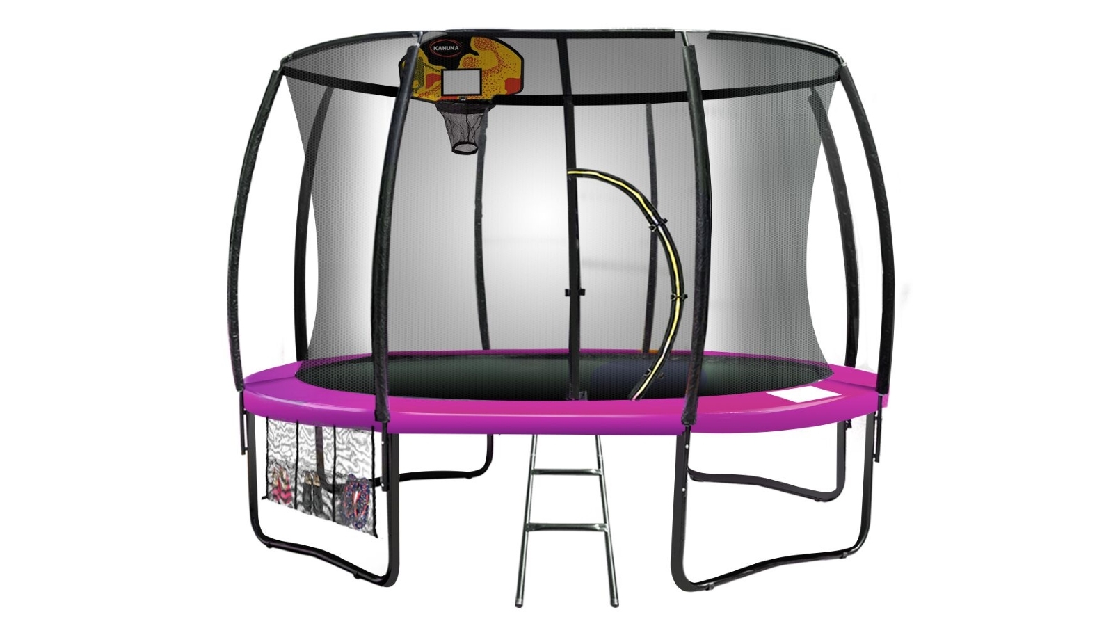 Kahuna 12ft Trampoline with Basketball Set - Pink