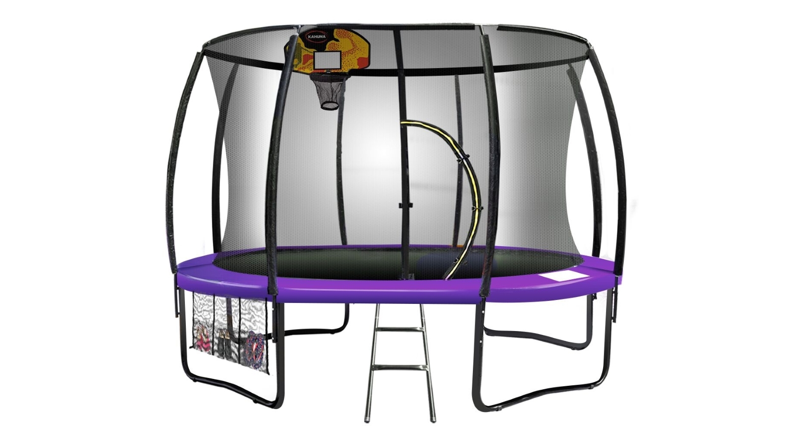 Kahuna 12ft Trampoline with Basketball Set - Purple
