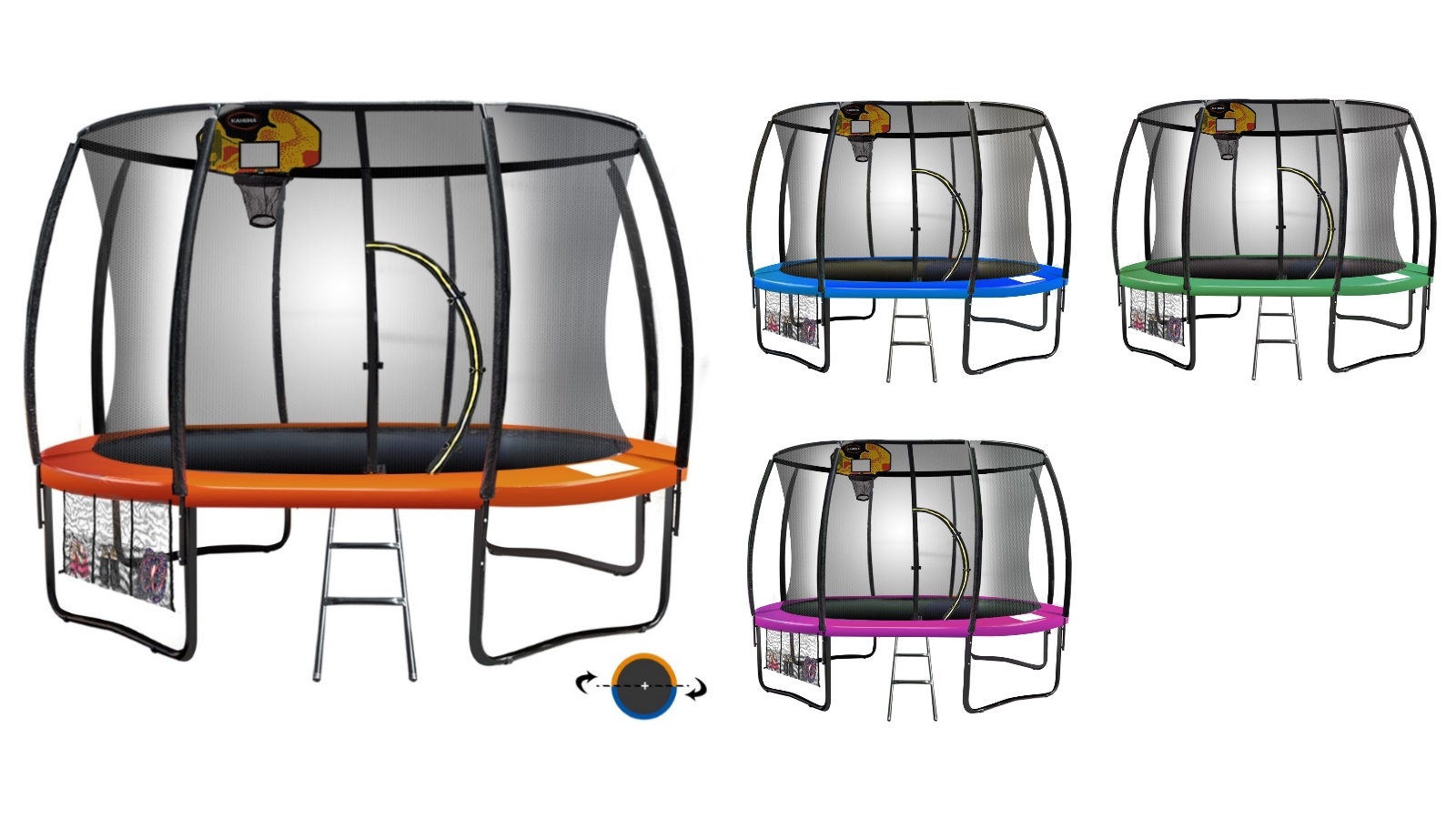 Kahuna 14ft Trampoline with Basketball Set