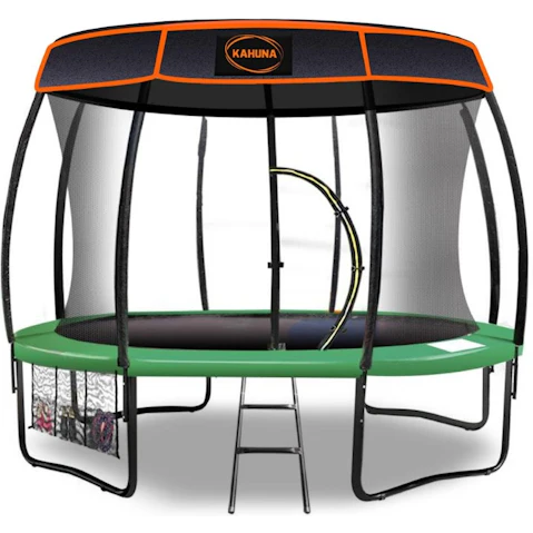Kahuna 14ft Trampoline with Roof - Green