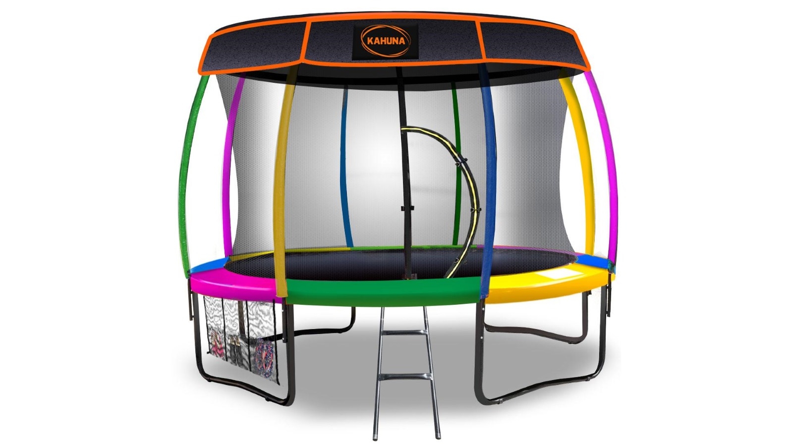 Kahuna 14ft Trampoline with Roof - Rainbow