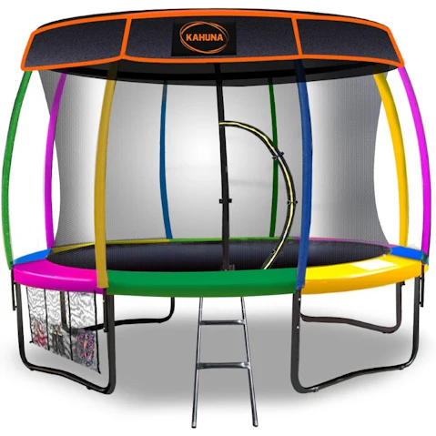 Kahuna 16ft Trampoline with Roof - Rainbow