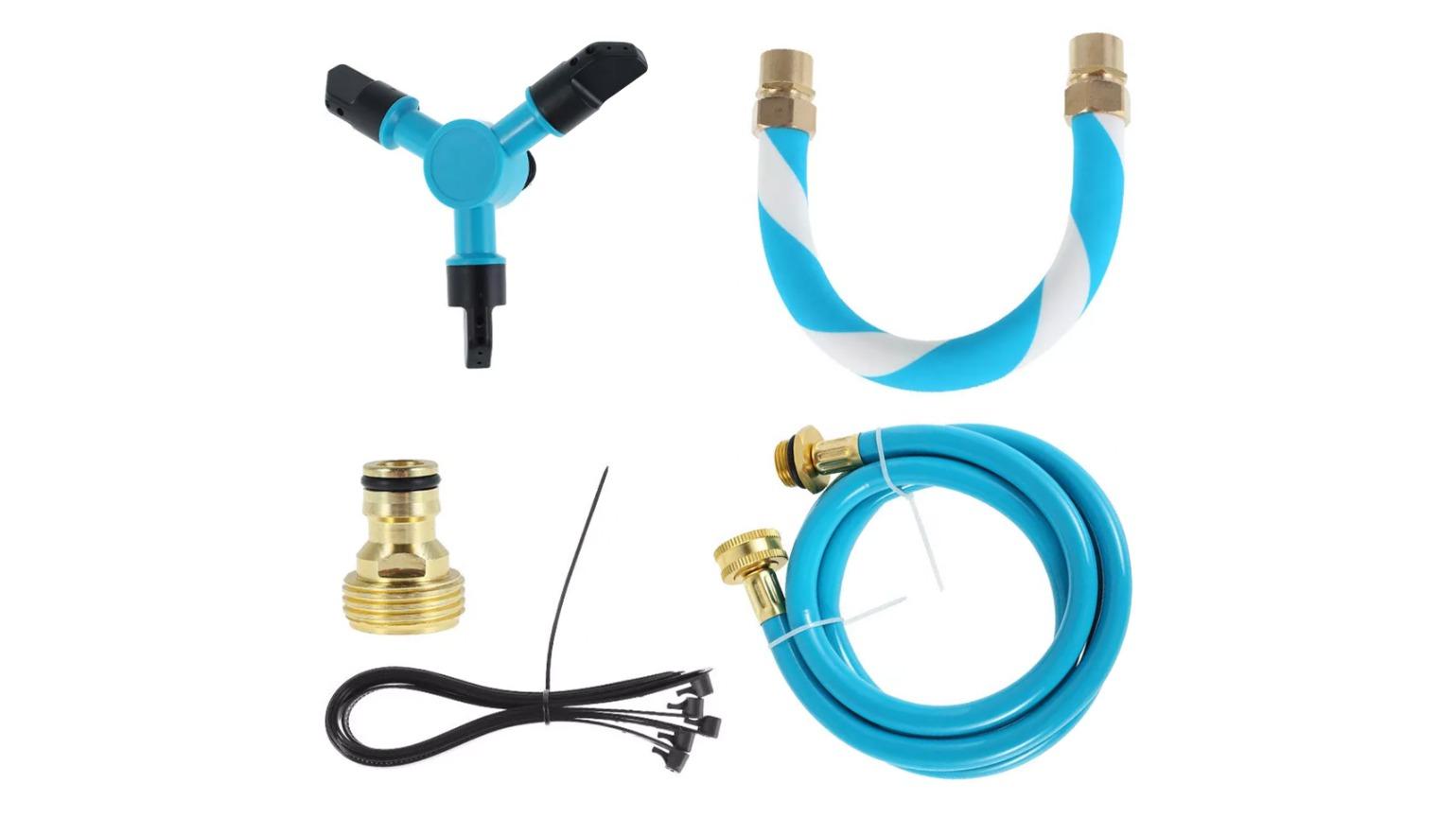 Kahuna Waterpark Rotating Trampoline Water Sprinkler Kit with Adjustable Hose