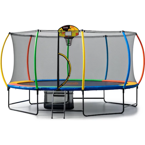 Kahuna 10 x 15ft Jumbo Trampoline Reversible Pad with LED Basketball Set