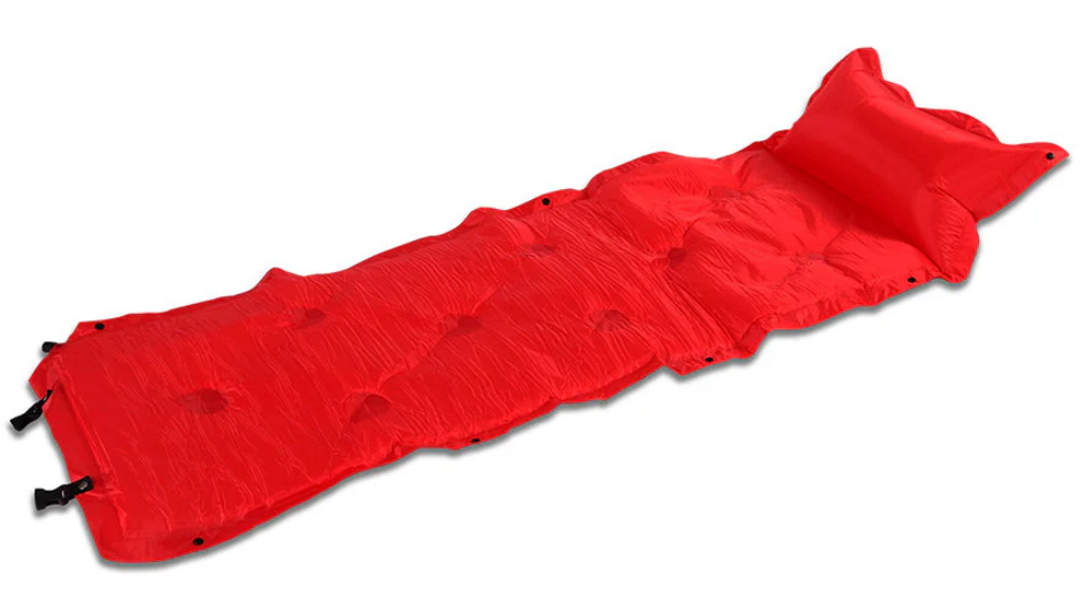 Trailblazer 9-Points Self-Inflatable Air Mattress with Pillow - Red
