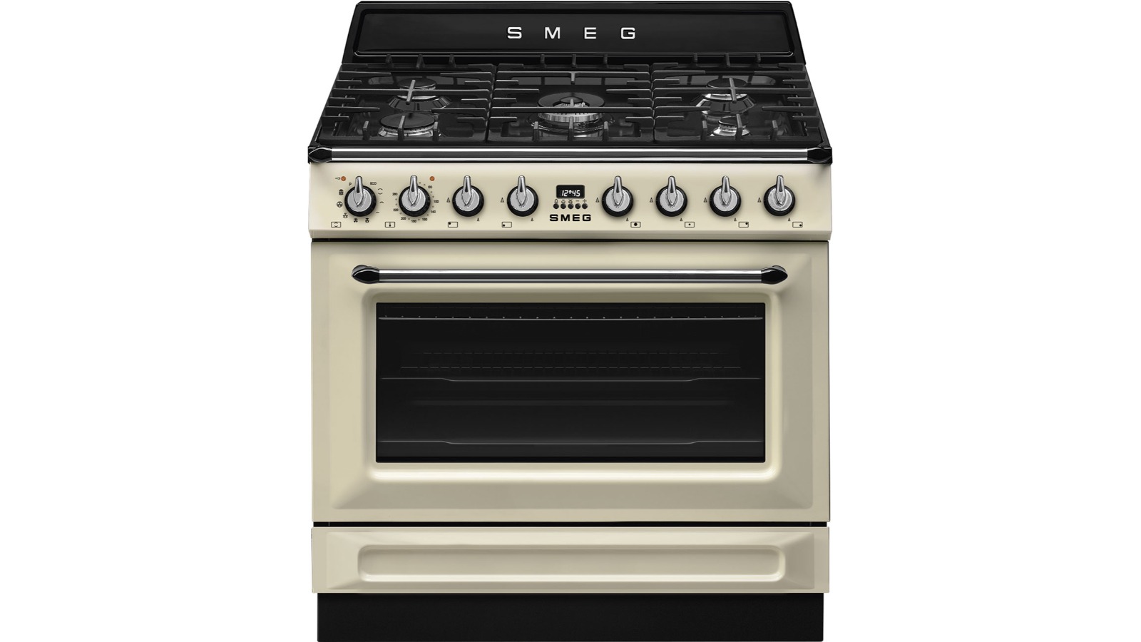 Smeg 90cm Victoria Dual Fuel Freestanding Pyrolytic Cooker - Cream