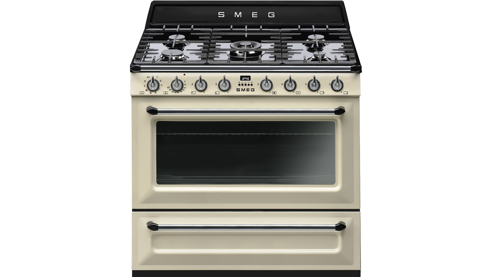 Smeg 900mm Victoria Dual Fuel Freestanding Cooker Cream Harvey Norman