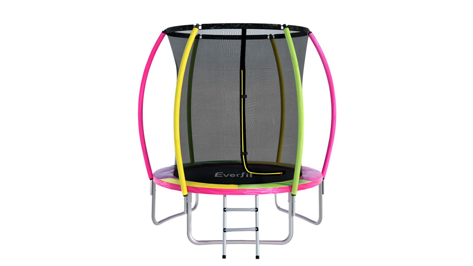 Everfit 6ft Trampoline for Kids with Ladder Enclosure Safety Net Rebounder - Multi-coloured