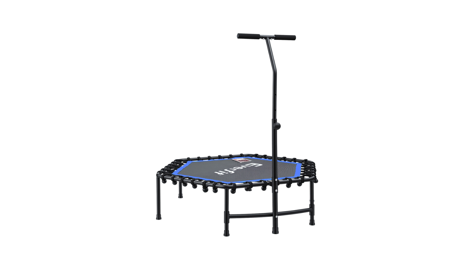 Everfit 48inch Adjustable Handrail Hexagon Trampoline Rebounder - Blue
